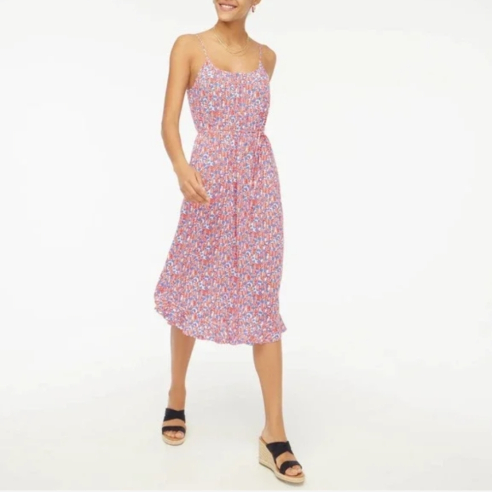 J. Crew Floral Ruffle Midi Dress